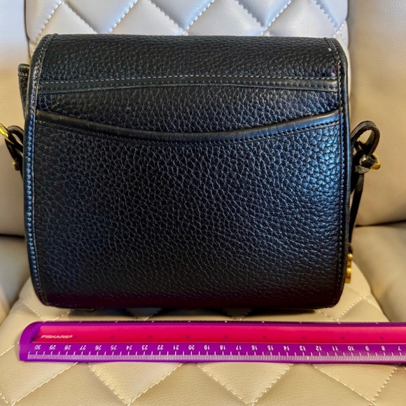 Black and Gold Tone Dooney & Bourke Structured Crossbody Bag with Flap Closure - Picture 2 of 5